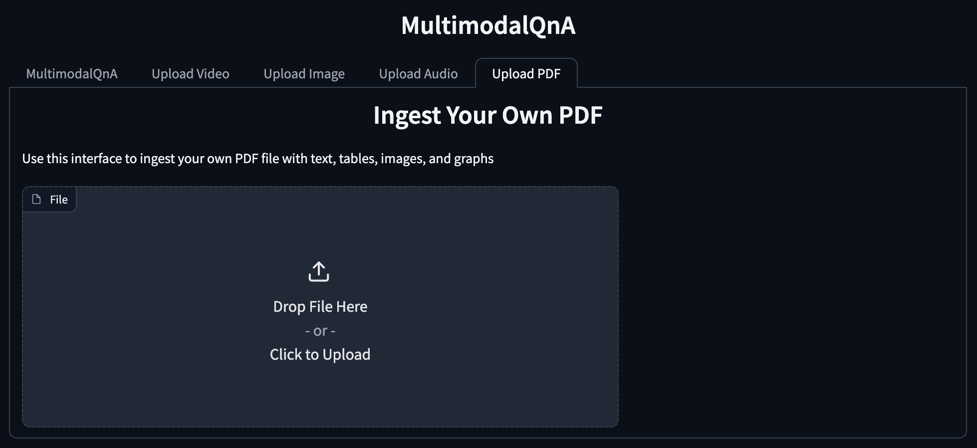 Proposed PDF Upload Screen